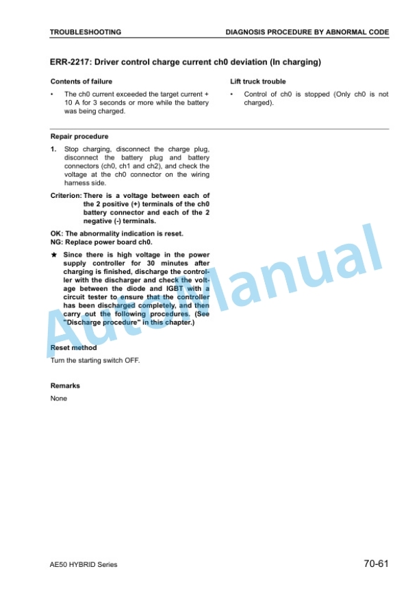 Komatsu AE50 Hybrid Series Forklift Truck Shop Manual BHA12E1-05-3