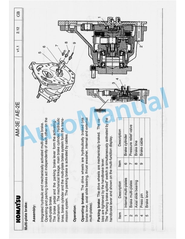 Komatsu AM-3E, AE-2E Service Training-3