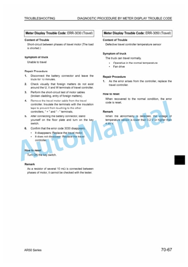 Komatsu AR50 Series Electric Reach Truck Shop Manual BRA14E1-01-5