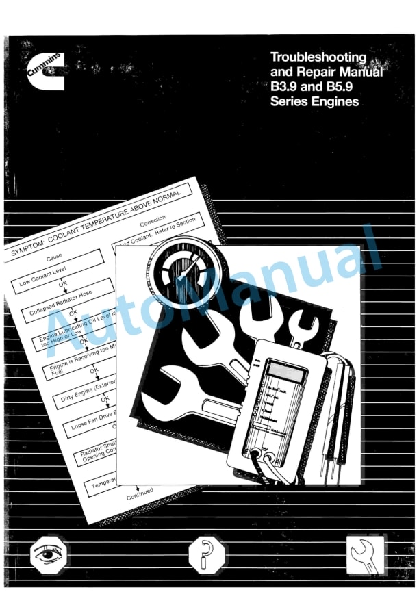 Komatsu B3.9, B5.9 Series Engine Troubleshooting Repair Manual 3666087-01