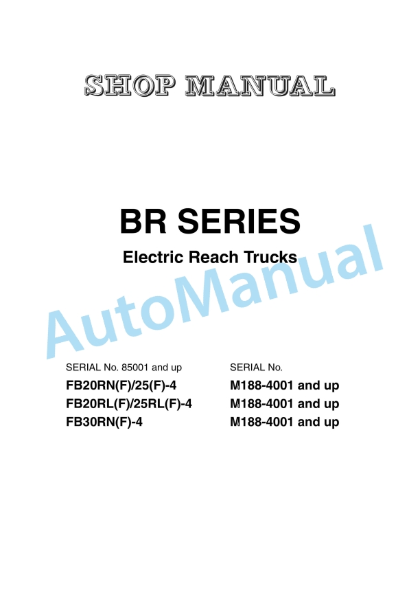 Komatsu BR Series Electric Reach Truck Shop Manual EN