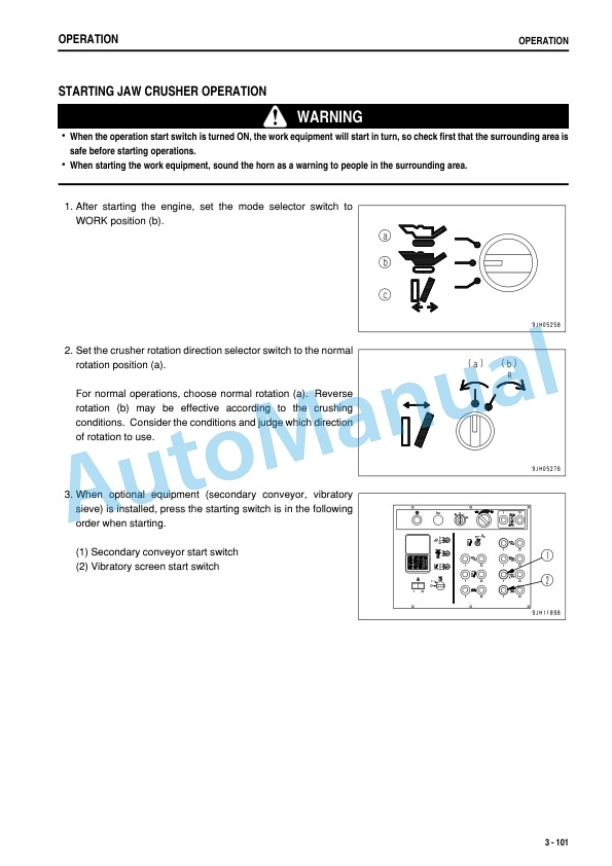 Komatsu BR380JG-1E0 Mobile Crusher Operation and Maintenance Manual TEN01083-00-3