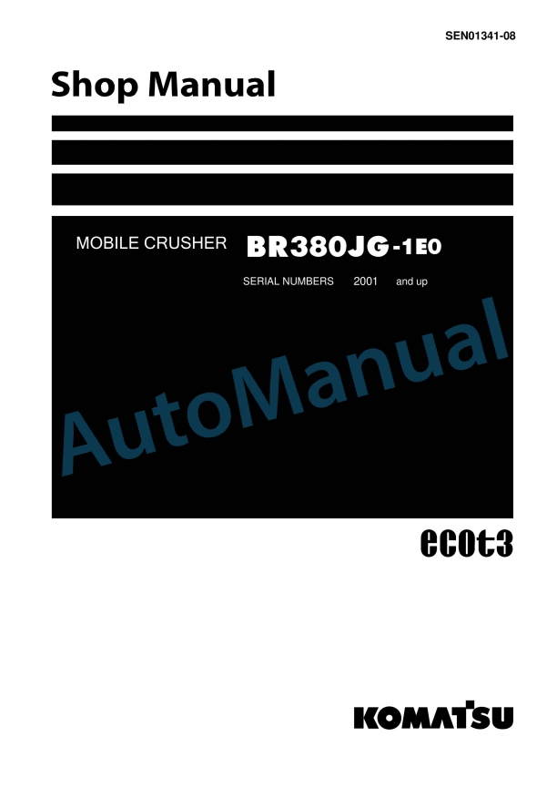 Komatsu BR380JG-1E0 Mobile Crusher Shop Manual SEN01341-08