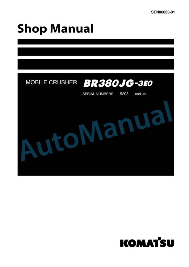 Komatsu BR380JG-3E0 Mobile Crusher Shop Manual SEN06863-01