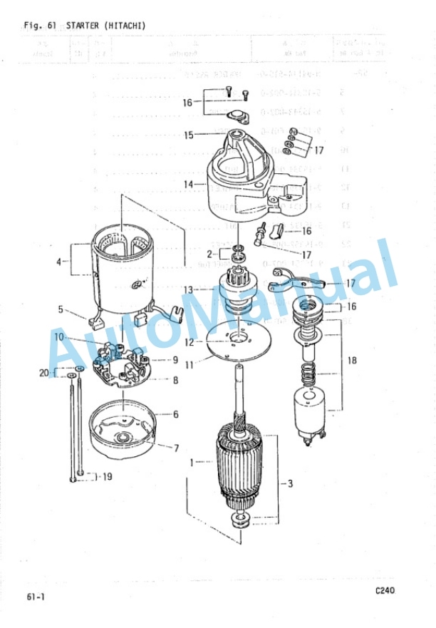 Komatsu C240 Diesel Engine Parts Manual C240PKF-PNE7-5