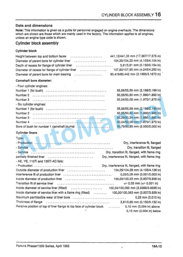 Komatsu CX, DX20, EX Perkins Engine Shop Manual BEE06EZ-01-3