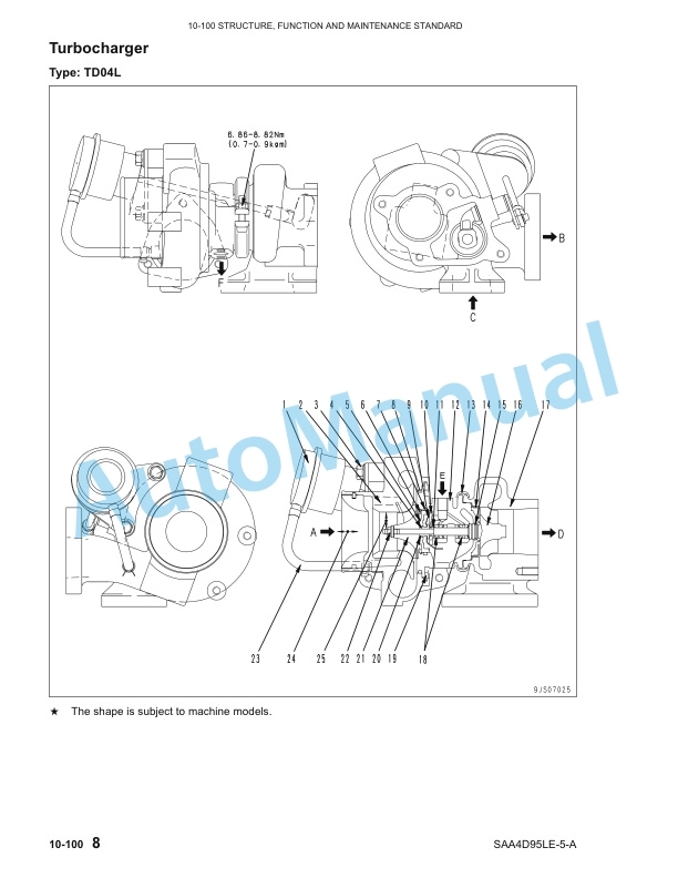 Komatsu CX50 Forklift Truck EPA Tier 3 Compliant Service Manual SM204-2