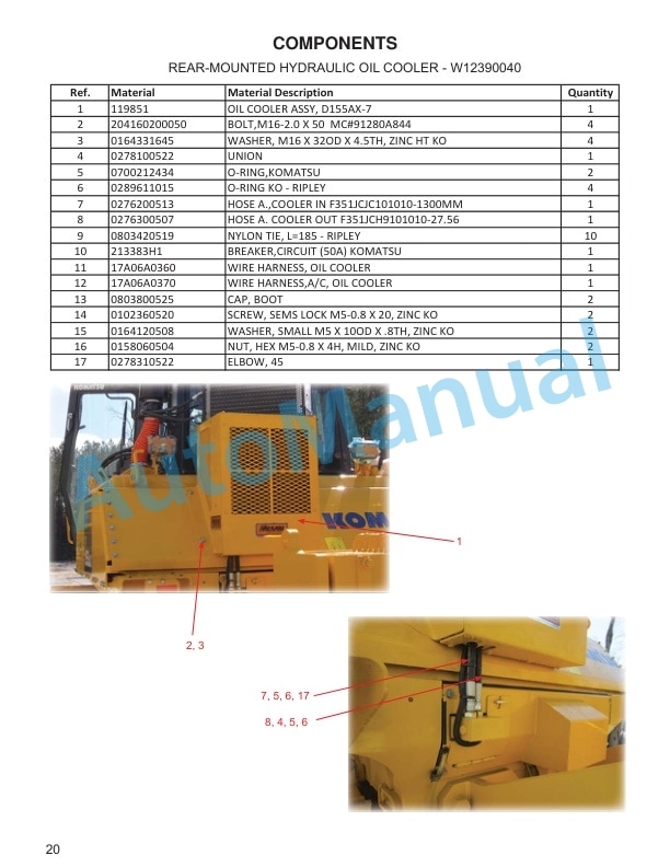 Komatsu D155-7 Waste Handler Dozer Parts Manual CEAP000800-3