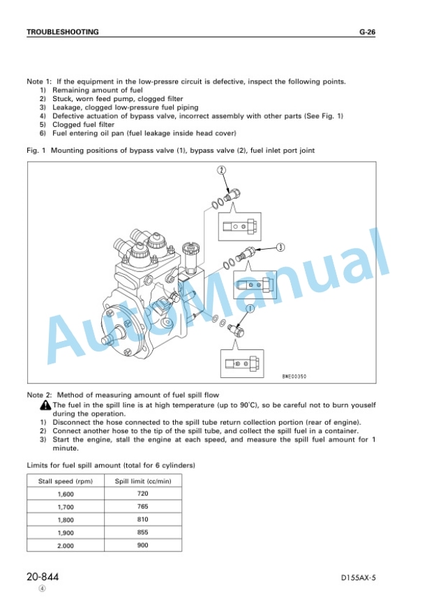 Komatsu D155AX-5 Bull Dozer Shop Manual SEBM016204-5