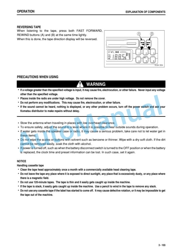 Komatsu D155AX-6 Bull Dozer Operation and Maintenance Manual PEN01764-02-3