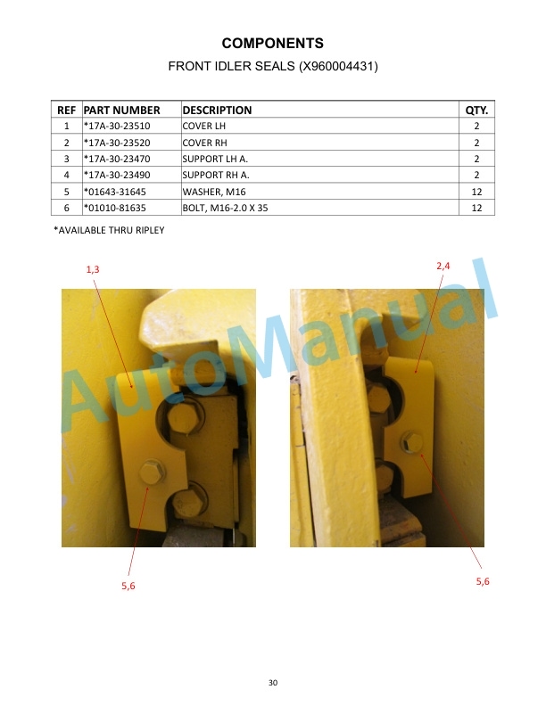 Komatsu D155AX-8 Waste Handler Dozer Parts Manual W12CLD1558002-3