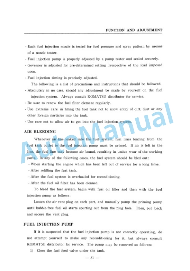 Komatsu D20S-3, D20Q-3, D21S-3 Dozer Shovel Operation and Maintenance Manual D20S(Q),D21S.31-AE1-5