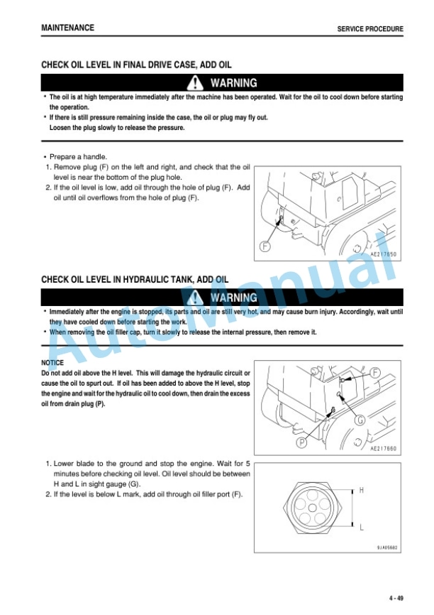Komatsu D21A-8, D21P-8, D21PL-8 Bull Dozer Operation and Maintenance Manual PEN01113-03-5