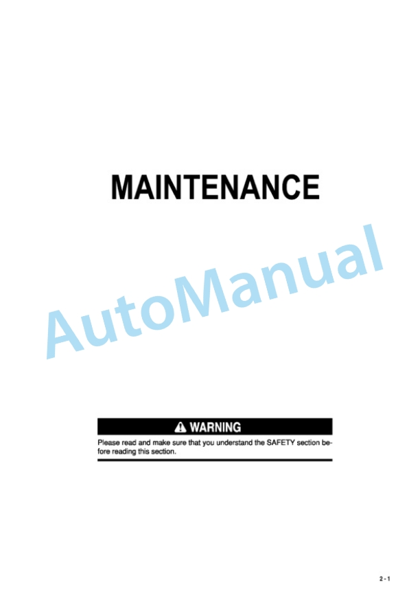 Komatsu D21A-8 Galeo Trimming Dozer Operation and Maintenance Manual PEN00267-00-4