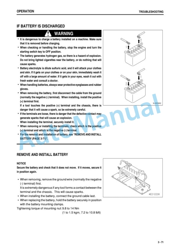 Komatsu D21A-8E0, D21P-8E0 Bull Dozer Operation and Maintenance Manual PEN00519-06-4
