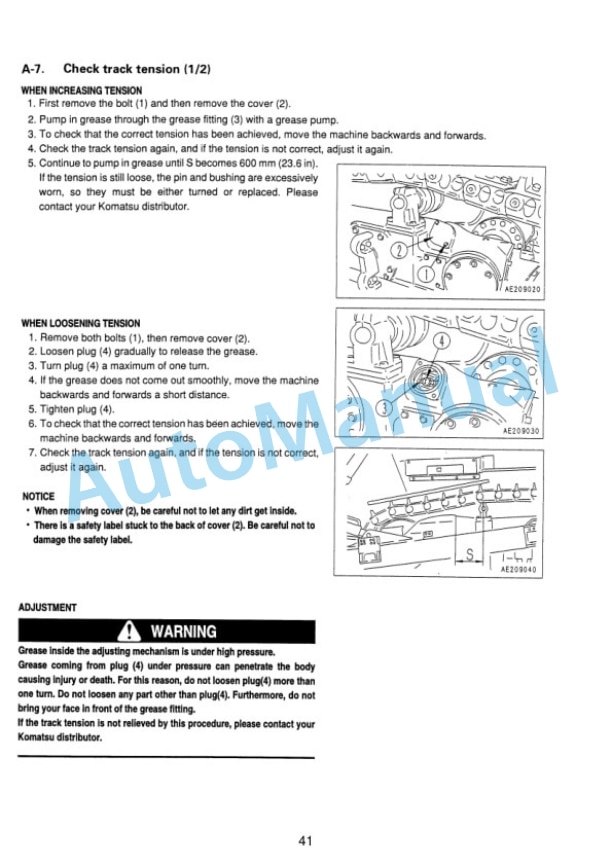 Komatsu D275A-5, D275AX-5 Bull Dozer Field Assembly Instruction GEN00047-02-4