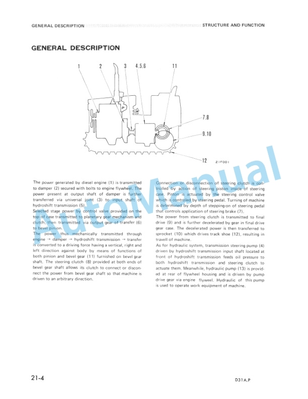 Komatsu D31A-16, D31P-16 Bulldozer Shop Manual SEBM0114B01-2