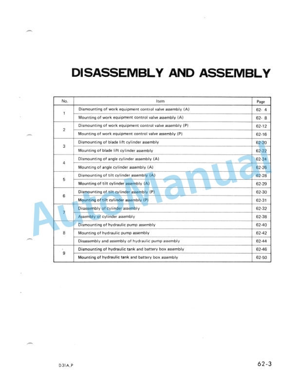 Komatsu D31A-16, D31P-16 Bulldozer Shop Manual SEBM0114B01-5