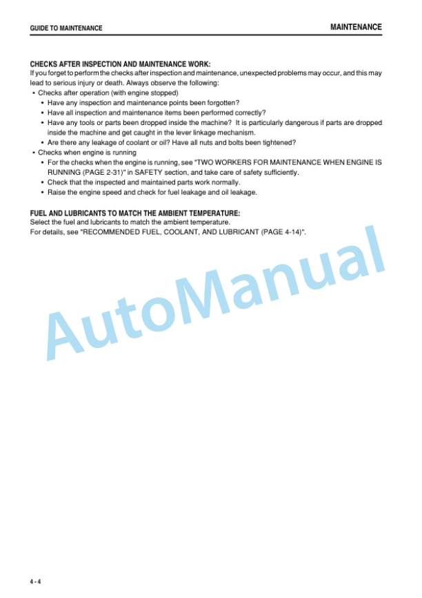 Komatsu D31EX-22, D31PX-22, D37EX-22, D37PX-22 Bull Dozer Operation and Maintenance Manual PEN02122-00-4