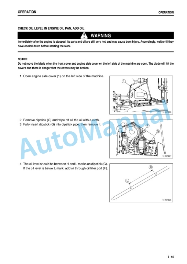 Komatsu D31EX-22, D31PX-22, D37EX-22, D37PX-22 Bull Dozer Operation and Maintenance Manual TEN01155-00-3