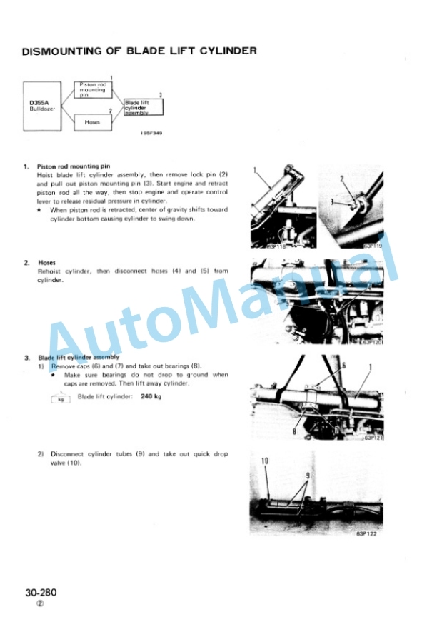 Komatsu D355A-5 Bull Dozer Shop Manual SEBM01950508-5