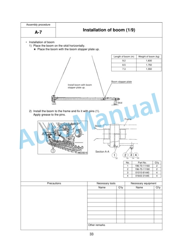 Komatsu D355C-3 Pipe Layer Field Assembly Instruction GEN00127-04-3