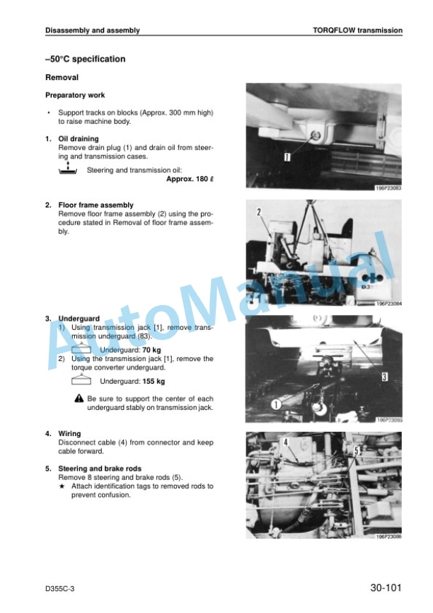 Komatsu D355C-3 PipeLayer Shop Manual SEBM029903-4