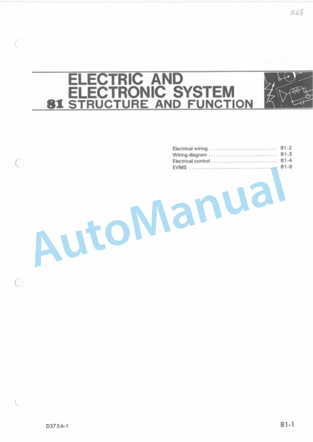 Komatsu D375A-1 Bull Dozer Shop Manual SEBM01970108-5