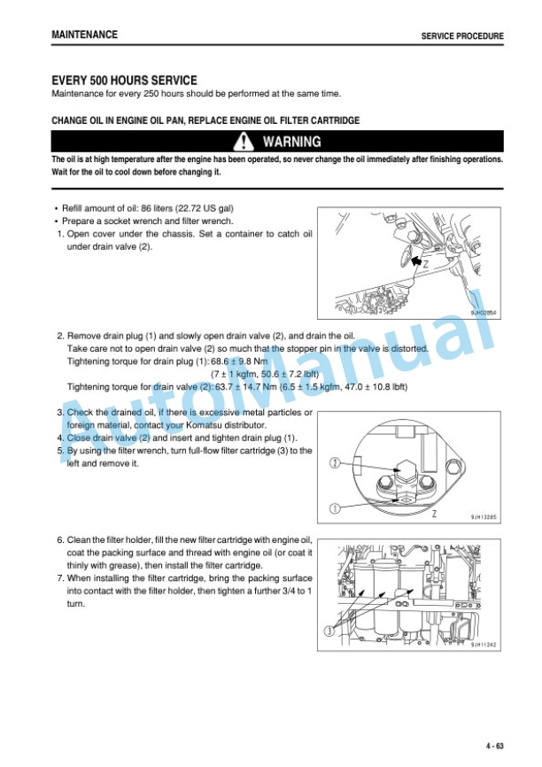 Komatsu D375A-6 Bull Dozer Operation and Maintenance Manual TEN00884-05-5