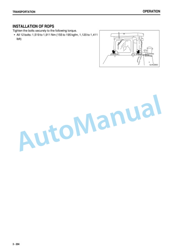 Komatsu D375A-6R Bull Dozer Operation and Maintenance Manual PEN01266-05-4