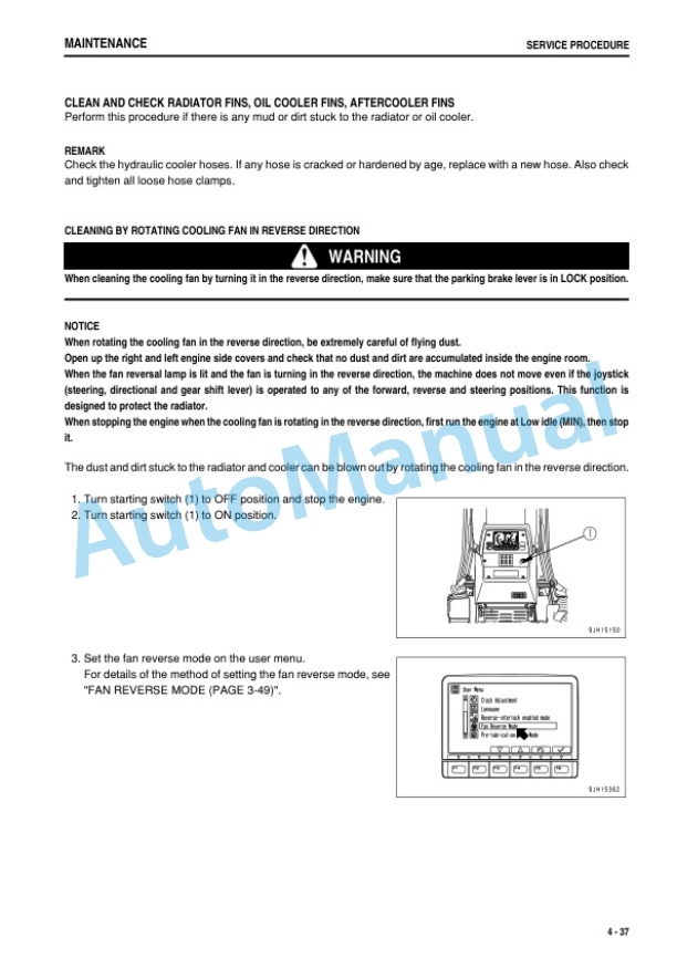 Komatsu D375A-6R Bull Dozer Operation and Maintenance Manual PEN01267-05-5