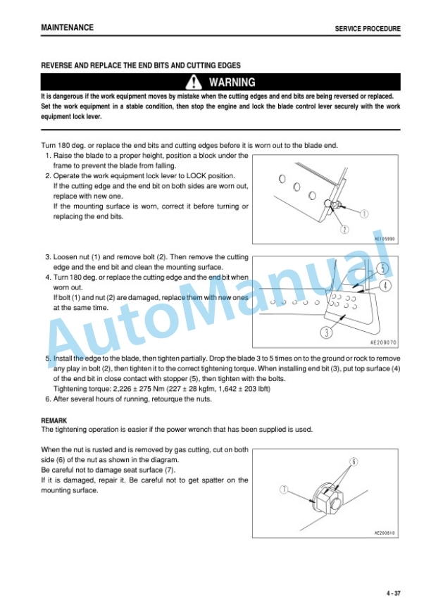 Komatsu D375A-6R Bull Dozer Operation and Maintenance Manual PEN01268-04-5