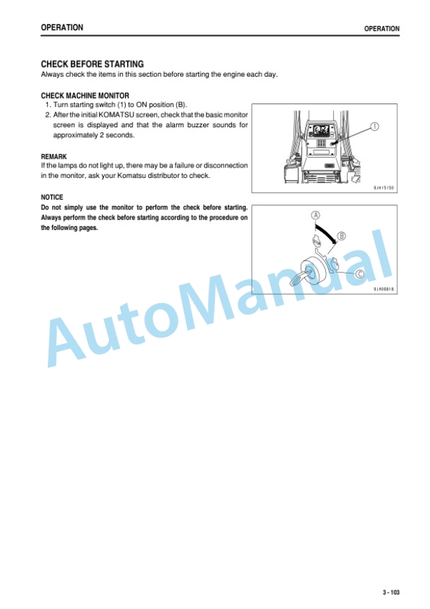 Komatsu D375A-6R Bull Dozer Operation and Maintenance Manual PEN01268-06-3