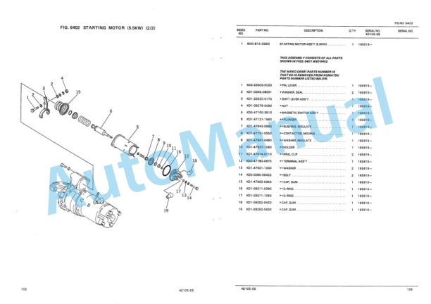 Komatsu D37E-1, D37P-1 Parts Manual PEPBU1170101-2