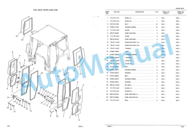 Komatsu D37E-1, D37P-1 Parts Manual PEPBU1170101-4