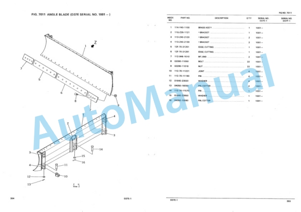 Komatsu D37E-1, D37P-1 Parts Manual PEPBU1170101-5