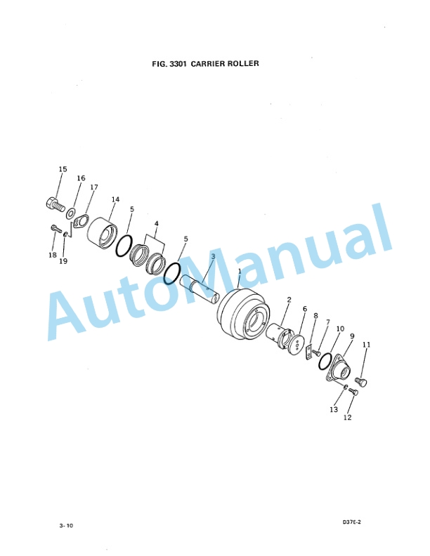 Komatsu D37E-2, D37P-2 Parts Manual PEPBU1170201-4