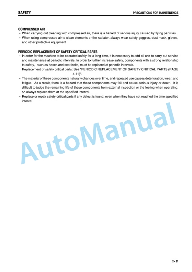 Komatsu D41E-6, D41P-6 Bull Dozer Operation and Maintenance Manual KEAM003600-2