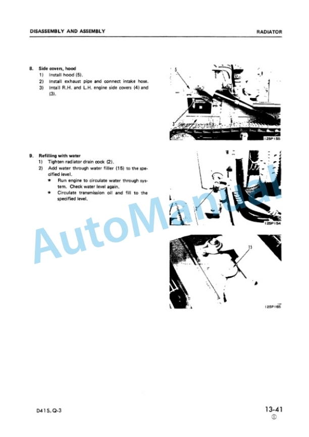 Komatsu D41S-3, D41Q-3 Shop Manual SEBM0125B04-2