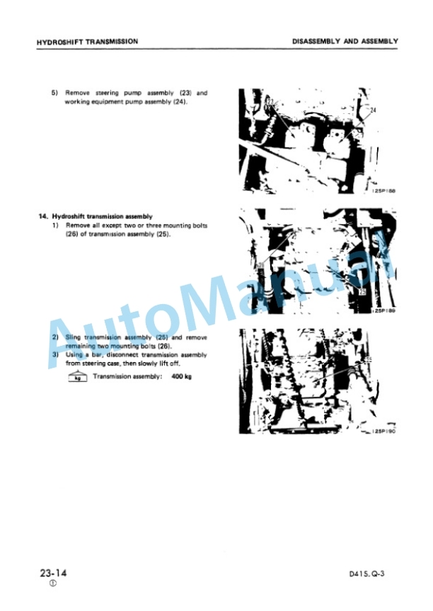 Komatsu D41S-3, D41Q-3 Shop Manual SEBM0125B04-3