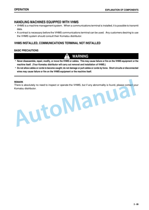 Komatsu D475A-5 Bull Dozer Operation and Maintenance Manual PEN00093-10-3