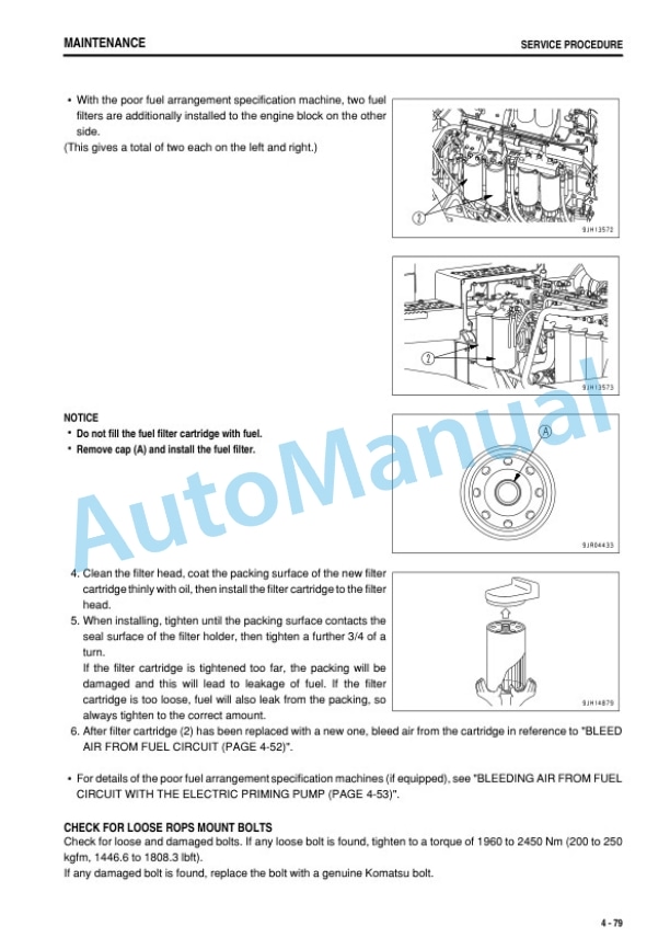 Komatsu D475A-5E0 Bull Dozer Operation and Maintenance Manual TEN00886-07-5