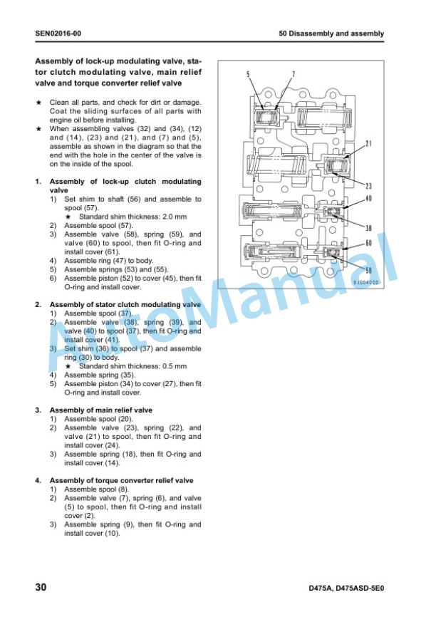 Komatsu D475A-5E0, D475ASD-5E0 Galeo Bull Dozer Shop Manual SEN00203-02-4