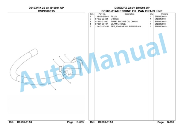 Komatsu D51EX-22, D51PX-22 Galeo Crawler Dozer Parts Manual EEPC003200-2