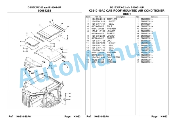Komatsu D51EX-22, D51PX-22 Galeo Crawler Dozer Parts Manual EEPC003200-4
