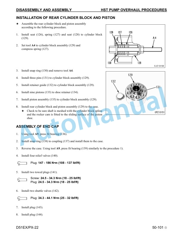 Komatsu D51EX-22, D51PX-22 Galeo Crawler Dozer Shop Manual CEBM019103-5