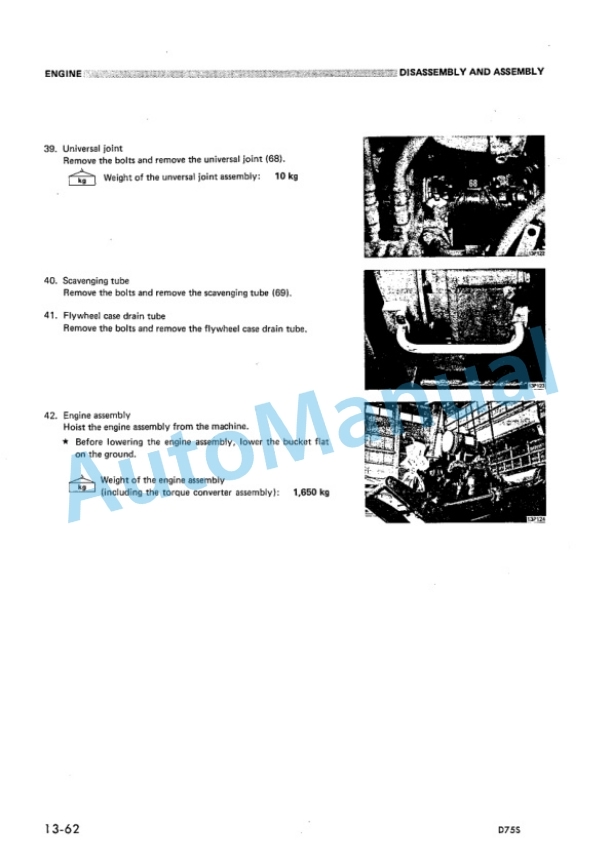 Komatsu D57S-3S Dozer Shovel Shop Manual SEBM0145B04-2