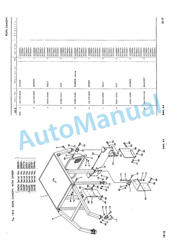 Komatsu D60A-6, D60P-6, D60PL-6, D60E-6, D65A-6, D65P-6, D65E-6 Bulldozer Parts Manual PEPB01440620-5
