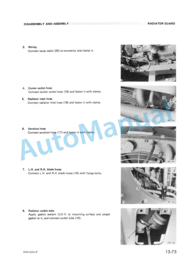Komatsu D60A-6, D60P-6, D65A-6, D65P-6 Bull Dozer Shop Manual SEBM0144B01-2