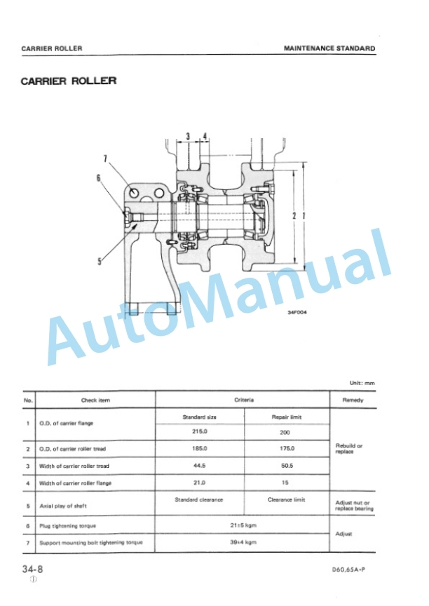 Komatsu D60A-6, D60P-6, D65A-6, D65P-6 Bull Dozer Shop Manual SEBM0144B01-5